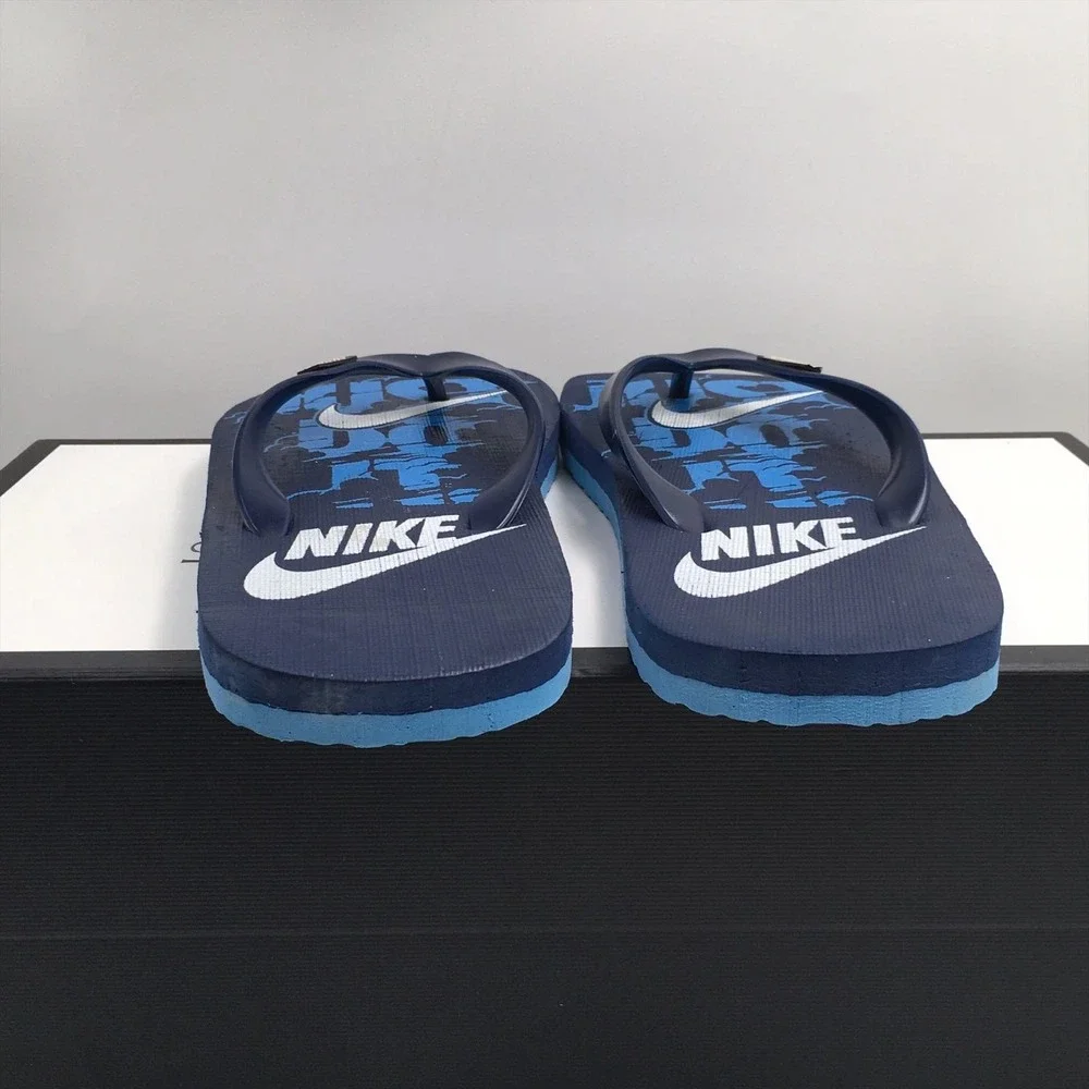 Nike Men's Flip Flop Thong Slippers Sandals Blue White Slip On Size‎ 6 US